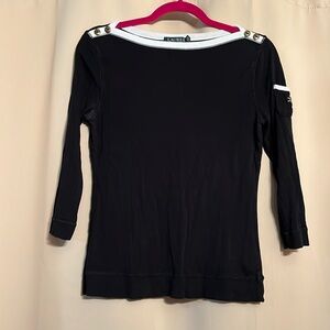 Women’s Ralph Lauren Boatneck Black Three Quarter Sleeve Shirt